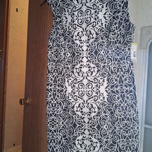 Covington Strapless Black and White Dress